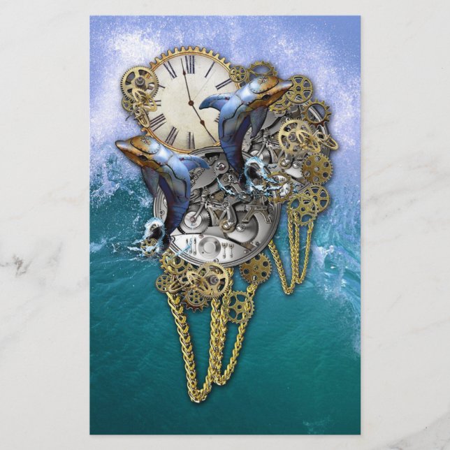 Steampunk-Art Time-Peace Sculpture Brevpapper (Framsida)