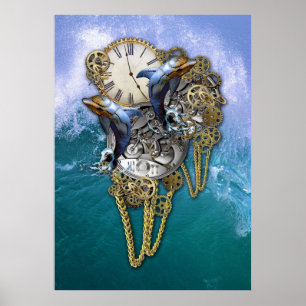 Steampunk-Art Time-Peace Sculpture Poster