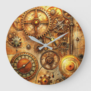 Steampunk Art Wall Clock Stor Klocka