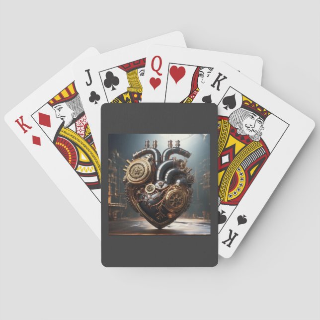 Steampunk Artificial Heart Casinokort (Baksidan)