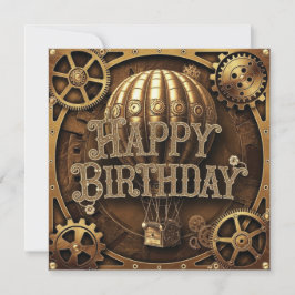 Steampunk Äventyr Birthday Design Kort