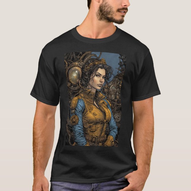 Steampunk Äventyr T Shirt (Framsida)