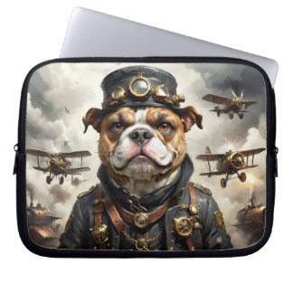Steampunk aviator English Bulldog Laptop Fodral