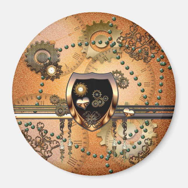 Steampunk, awsome med hjärtan magnet (Framsidan)