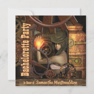 Steampunk bachelorette Party Inbjudningar
