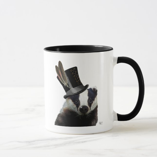 Steampunk Badger i Top hat Mugg (Höger)