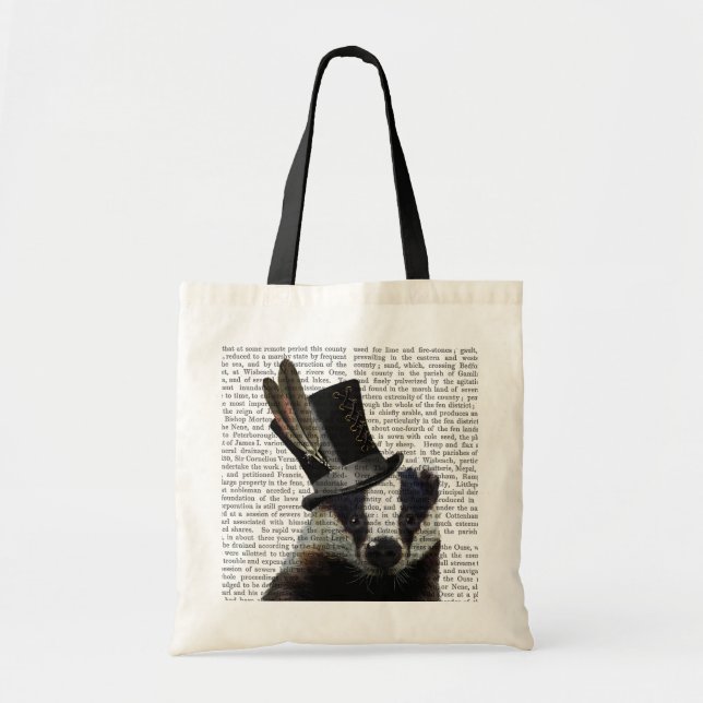 Steampunk Badger i Top hat Tygkasse (Framsidan)