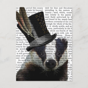 Steampunk Badger i Top hat Vykort
