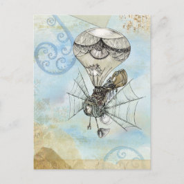 steampunk ballong vykort