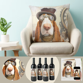 Steampunk Basset Hound Kort