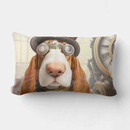 Steampunk Basset Hound Lumbarkudde