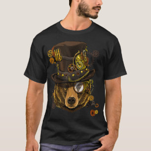 Steampunk Bear Steampunk Älskare för kvinnor och M T Shirt