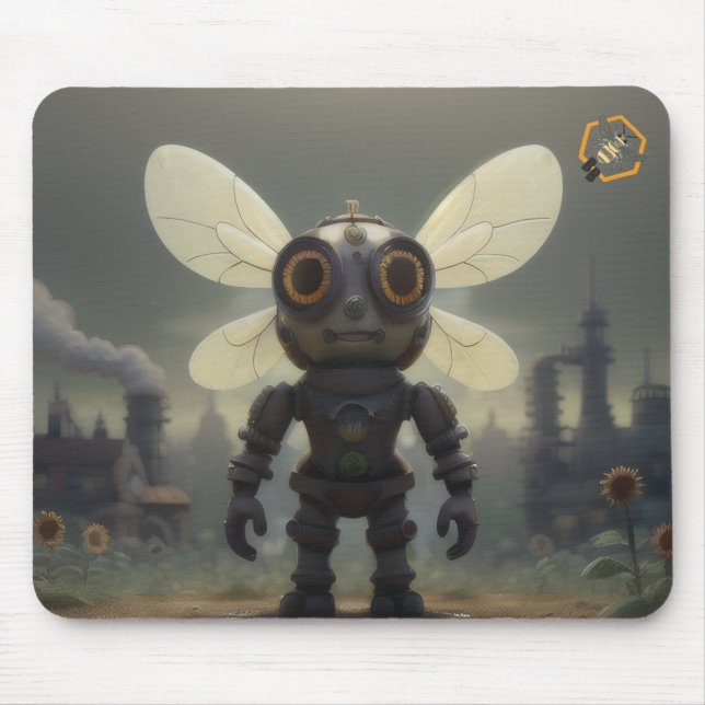 Steampunk Bee Muismat Bob's Bees Musmatta (Framsidan)