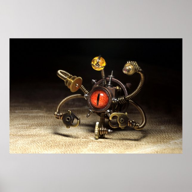 Steampunk Beholder Robot Poster (Framsidan)