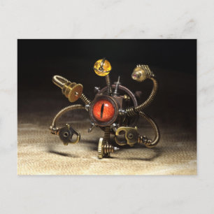 Steampunk Beholder Robot Vykort