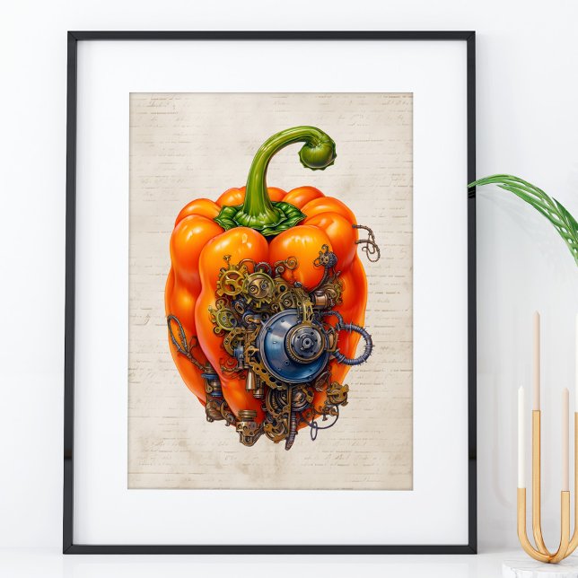 Steampunk Bell pepper wall art, köks- och köksarti Poster (Skapare uppladdad)