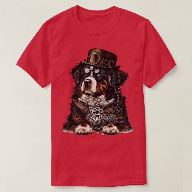 Steampunk Bernese Mountain Hund 3 T Shirt (Design framsida)