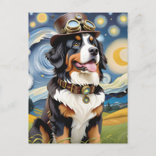 Steampunk Bernese Mountain Hund Vykort