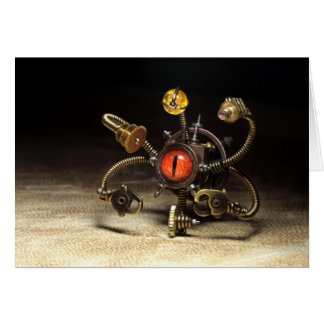 Steampunk betraktarerobot hälsningskort