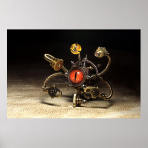 Steampunk betraktarerobot poster