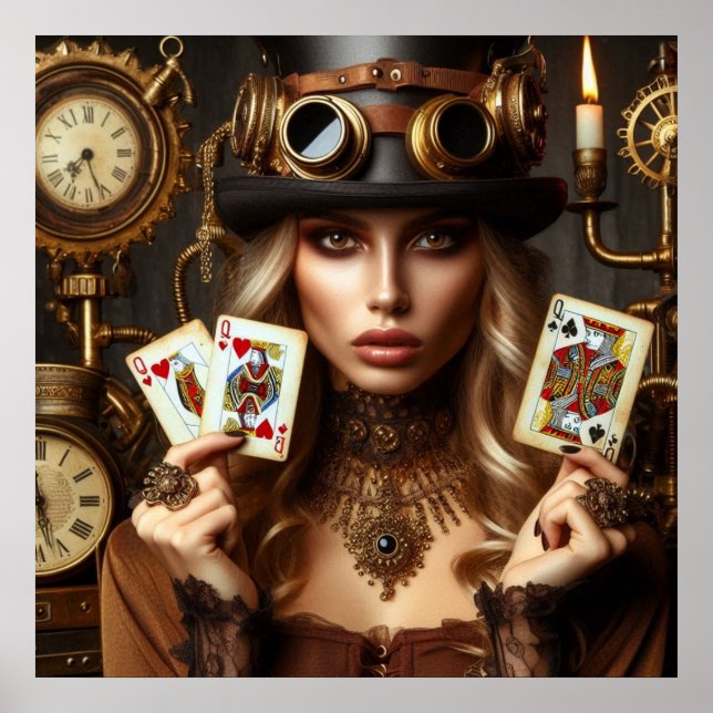 Steampunk Beval Queen of Hearts Poster (Framsidan)