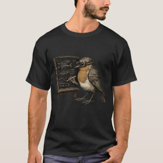 Steampunk Bird Teacher Chalkboard Art T Shirt