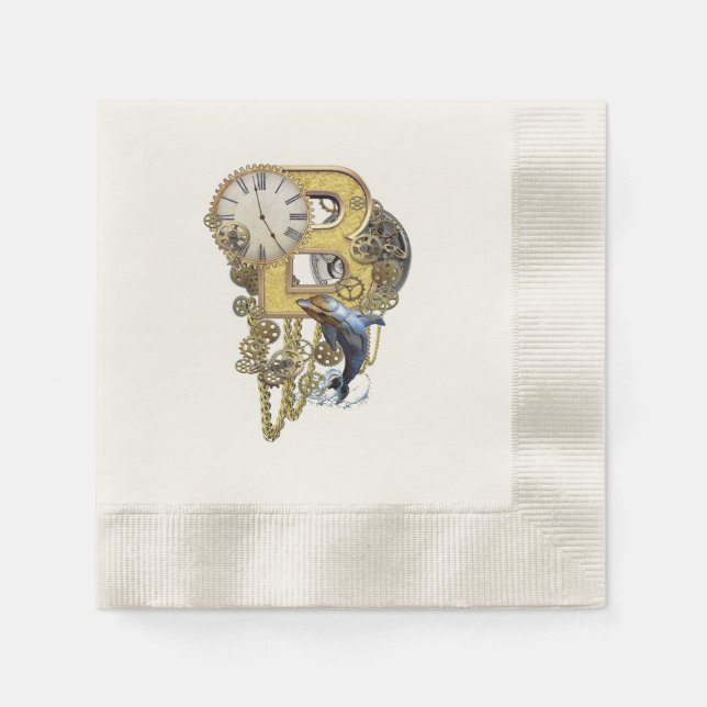 Steampunk Birthday brev B Pappersservett (Framsidan)