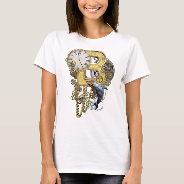 Steampunk Birthday brev B T-shirt (Framsida)