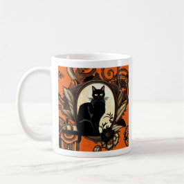 Steampunk Black Cat Halloween Kaffemugg