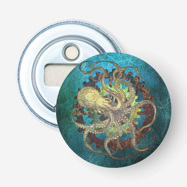 Steampunk bläckfisk & Klockverk  Flasköppnare (Framsidan)