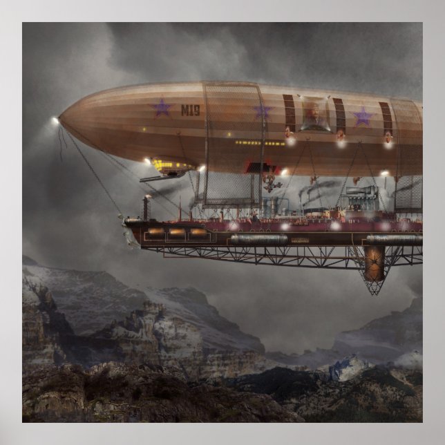 Steampunk - Blimp - Airship Maximus Poster (Framsidan)
