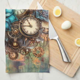 Steampunk Blommig Kökshandduk