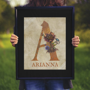Steampunk Blommigt Brev A Poster