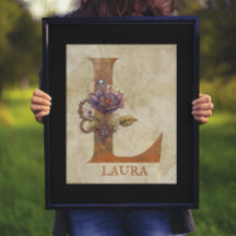 Steampunk Blommigt Brev L