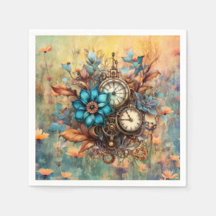 Steampunk Blommigt Decorative Pappersservett