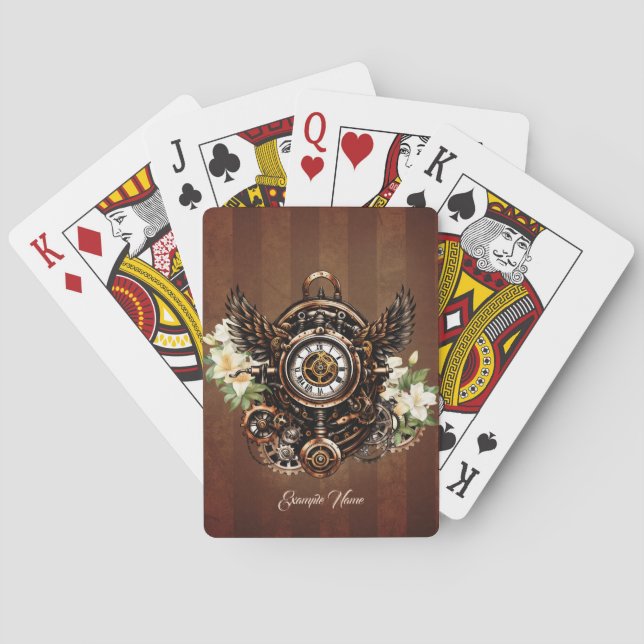 Steampunk Blommigt Magic Casinokort (Baksidan)