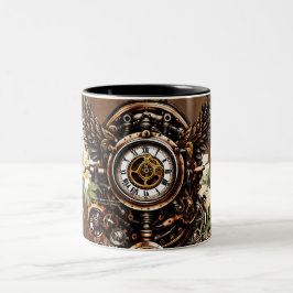 Steampunk Blommigt Magic Två-Tonad Mugg