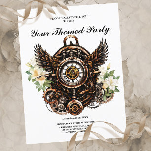 Steampunk Blommigt Magic Vykort