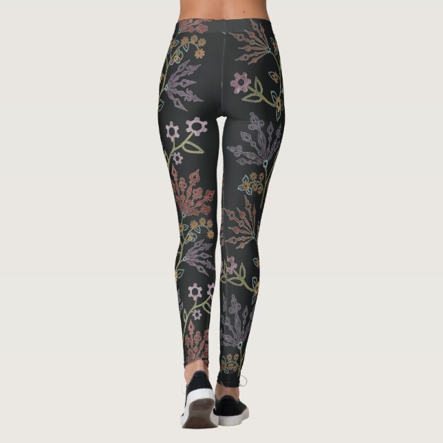 Steampunk Blommigt Snöre Leggings (Baksida)
