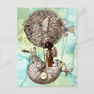 Steampunk Blowfish Mobile Vykort