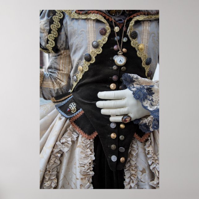 Steampunk bodice, karnival, Venedig Poster (Framsidan)