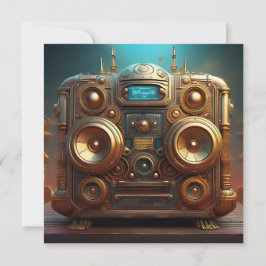 Steampunk Boom Box Radio Inbjudningar