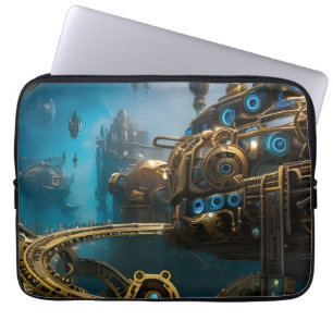 Steampunk Borttappad Atlantis stad Laptop Fodral