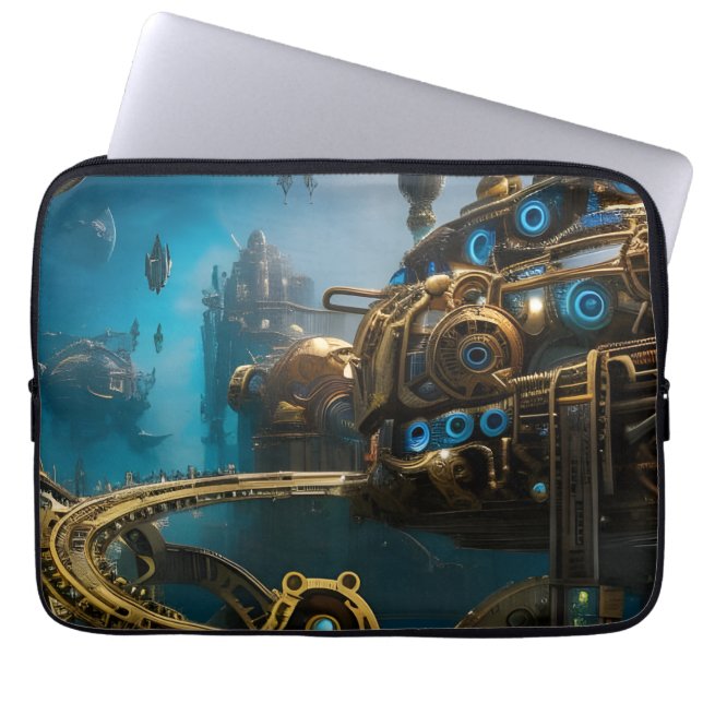 Steampunk Borttappad Atlantis stad Laptop Fodral (Framsidan)