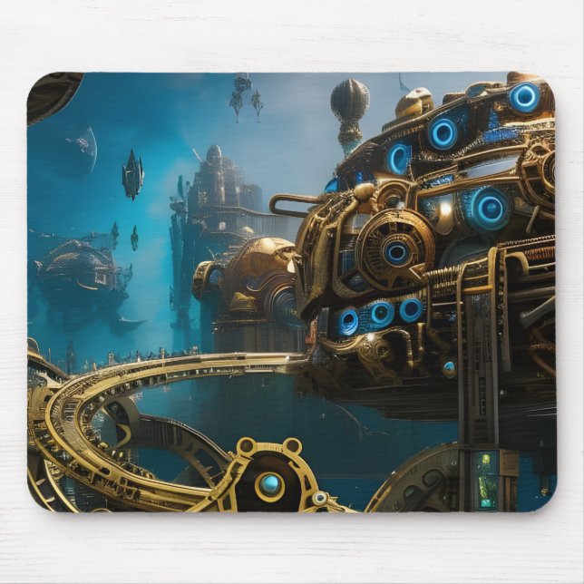 Steampunk Borttappad Atlantis stad Musmatta (Framsidan)