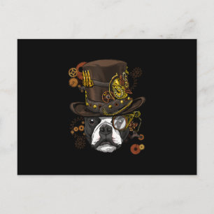 Steampunk Boston Terrier Hund tröja Steampunk Älsk Meddelande Vykort