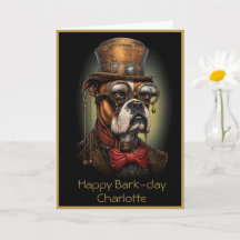 Steampunk Boxer-Hund anpassade namn Text 117