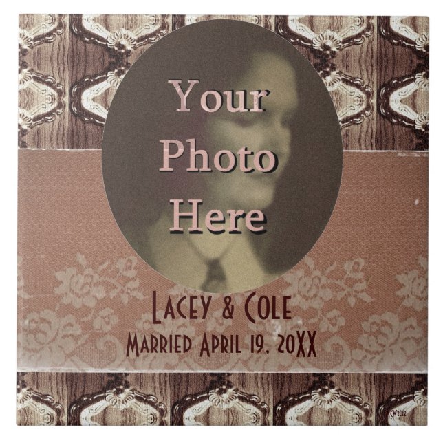 Steampunk Brass & Snöre Kakelplatta (Framsidan)