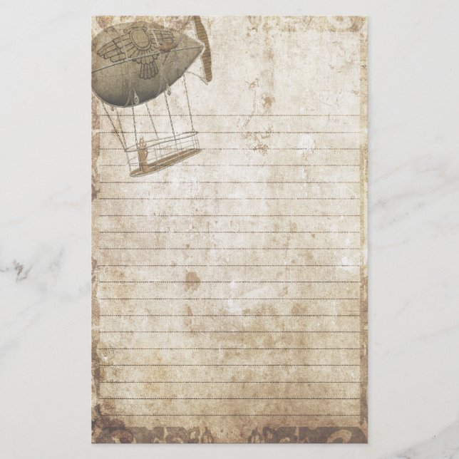 Steampunk brevpapper - var tankar tar flyg (Framsida)
