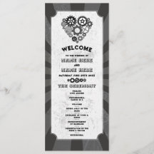 Steampunk Bröllop Ceremony Heart Cogs Retro